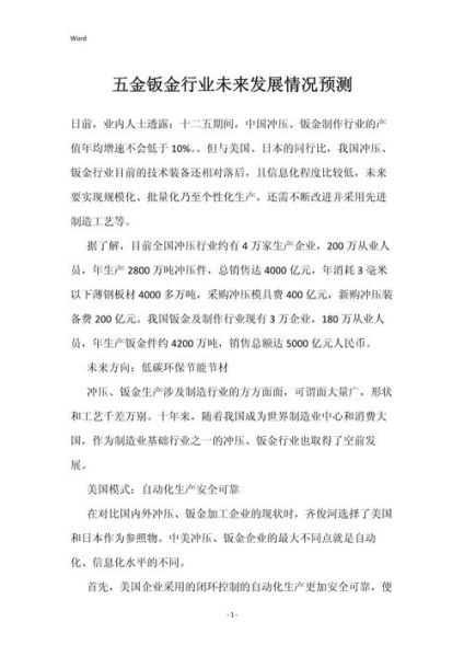 五金行业全球趋势_未来五年哪些市场最具潜力