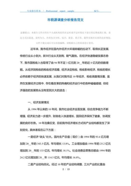行业税源分析报告怎么写_税源分析报告模板有哪些