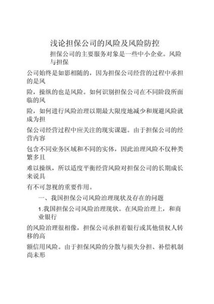 担保公司风险有哪些_如何降低担保行业风险