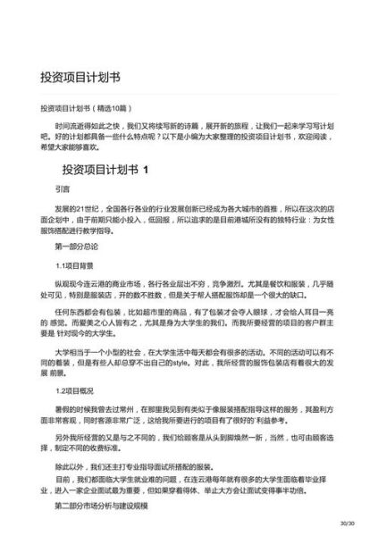 互联网项目投资计划书怎么写_互联网项目商业计划书模板