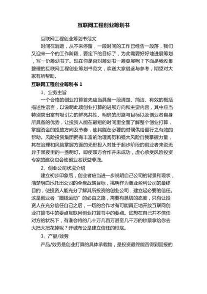 互联网创业项目怎么做_如何写商业计划书